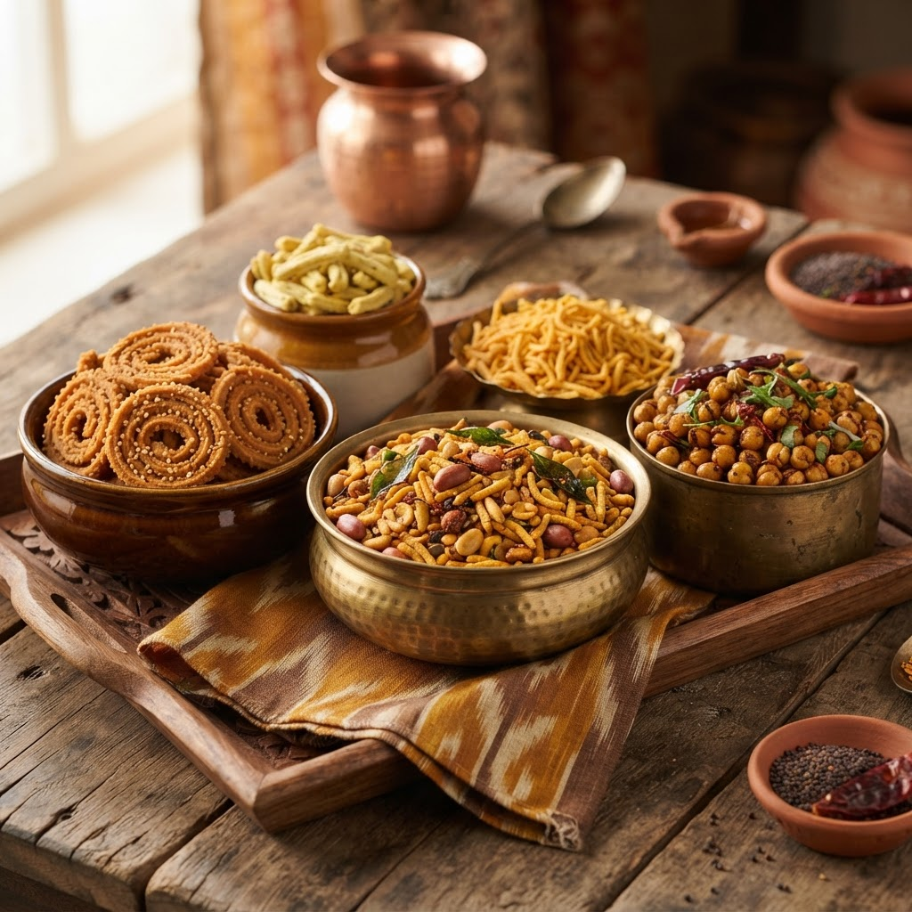 Traditional Indian snacks collection